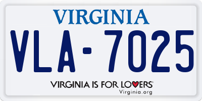 VA license plate VLA7025