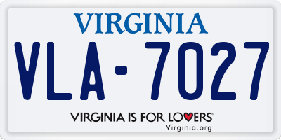 VA license plate VLA7027