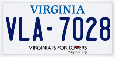 VA license plate VLA7028