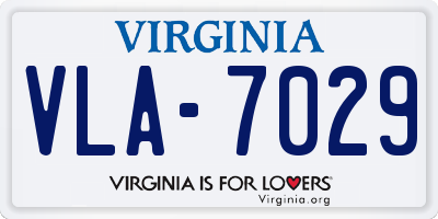 VA license plate VLA7029
