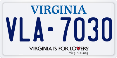 VA license plate VLA7030