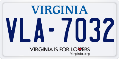 VA license plate VLA7032