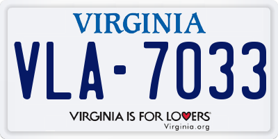 VA license plate VLA7033