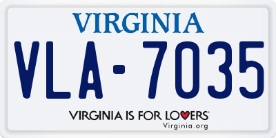 VA license plate VLA7035