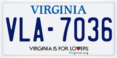 VA license plate VLA7036