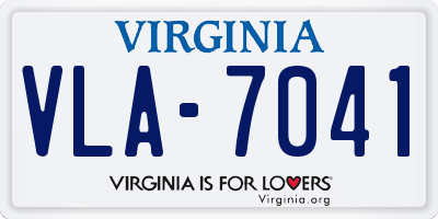 VA license plate VLA7041
