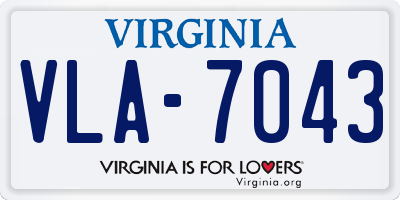 VA license plate VLA7043