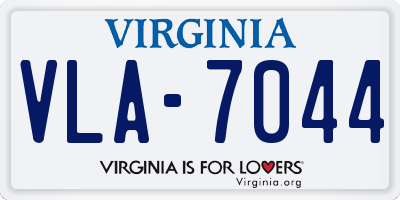 VA license plate VLA7044