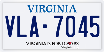 VA license plate VLA7045