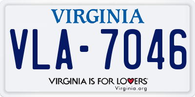 VA license plate VLA7046