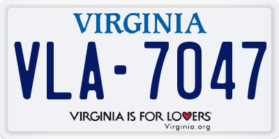 VA license plate VLA7047