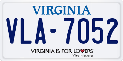 VA license plate VLA7052