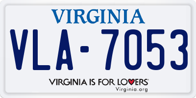 VA license plate VLA7053