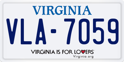 VA license plate VLA7059