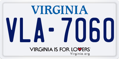 VA license plate VLA7060