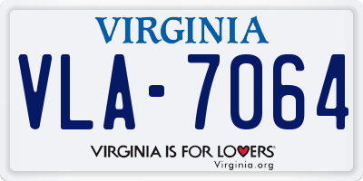 VA license plate VLA7064
