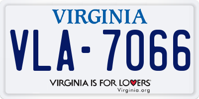 VA license plate VLA7066
