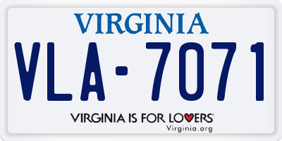 VA license plate VLA7071