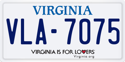 VA license plate VLA7075