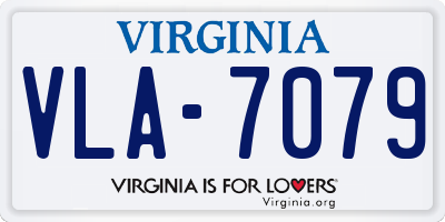 VA license plate VLA7079