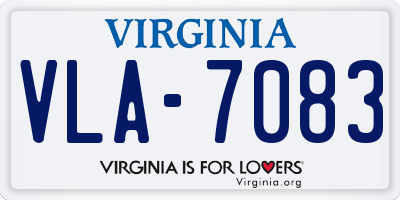VA license plate VLA7083