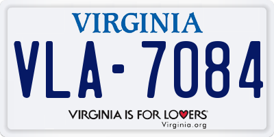 VA license plate VLA7084