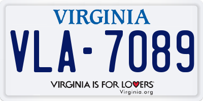 VA license plate VLA7089