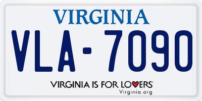 VA license plate VLA7090