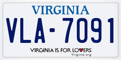 VA license plate VLA7091
