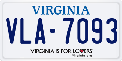 VA license plate VLA7093