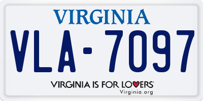 VA license plate VLA7097