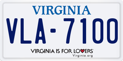 VA license plate VLA7100
