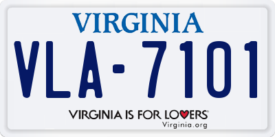 VA license plate VLA7101
