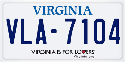 VA license plate VLA7104