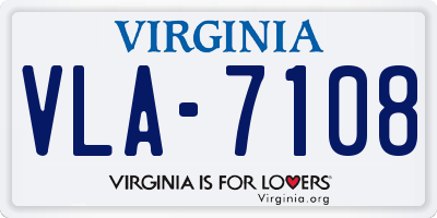 VA license plate VLA7108