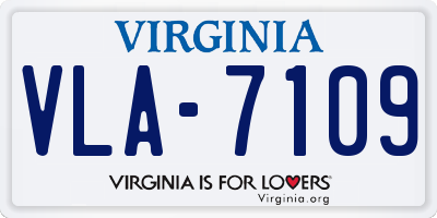 VA license plate VLA7109