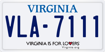 VA license plate VLA7111