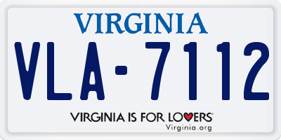 VA license plate VLA7112