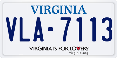 VA license plate VLA7113