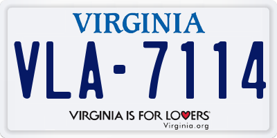 VA license plate VLA7114