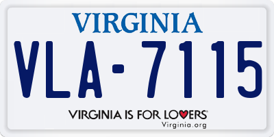 VA license plate VLA7115