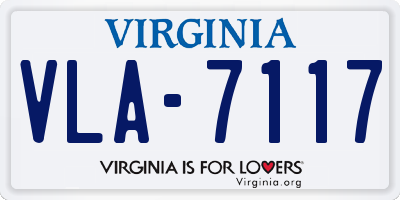 VA license plate VLA7117