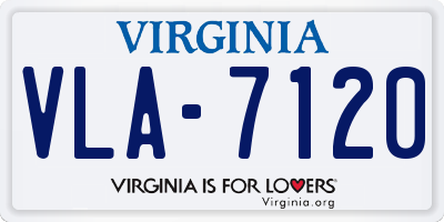 VA license plate VLA7120