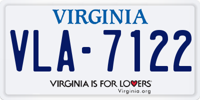 VA license plate VLA7122