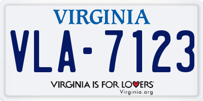 VA license plate VLA7123