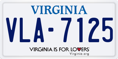 VA license plate VLA7125