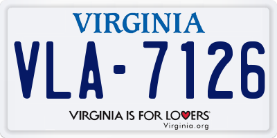 VA license plate VLA7126