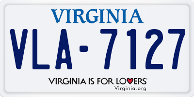 VA license plate VLA7127