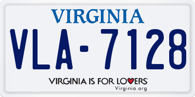 VA license plate VLA7128