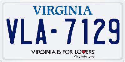 VA license plate VLA7129